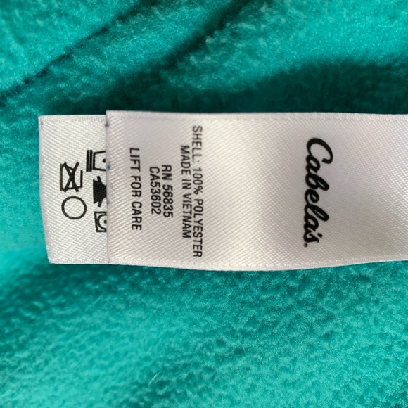 Cabelas Turquoise Fleece Quarter zip pullover - Picture 10 of 11